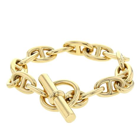 hermes chaine d'ancre bracelet yellow gold etsy|bracelet argent grosse maille hermes.